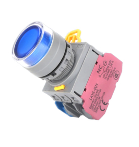 สวิตช์กดแบบมีไฟ LAY6F-10D ขนาด 22 มม. แบบโลหะ พร้อมไฟ LED ล็อคตัวเองได้ รีเซ็ตได้ ป้องกันแรงกระแทก กระแสไฟ 10A 1NO พลาสติก LAY - Product Image 1