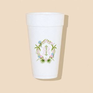 16oz 20oz Luxury Wedding Crest Custom Full Color Foam <b>Disposable</b> Cups Personalized for Hot Drinks 1000 - Product Image 1