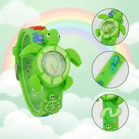 Superbe montre à quartz pour enfants, style tortue de dessin animé, petite voiture