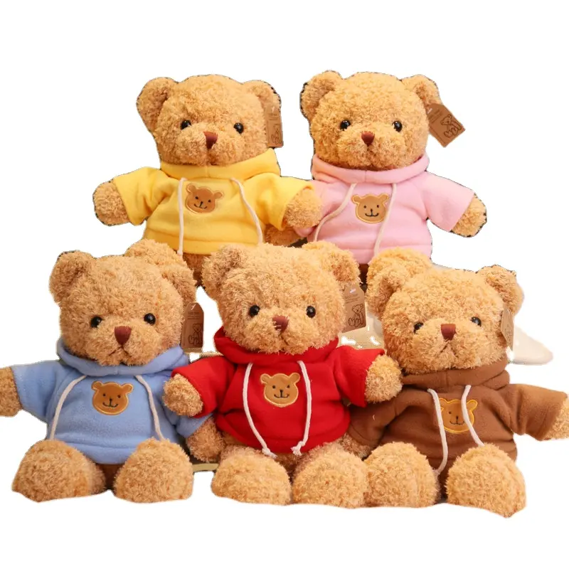 Personalizar Fabricante Bonito Cabelo Encaracolado Luz Marrom Teddy Bear Brinquedo De Pelúcia Urso Dos Desenhos Animados Boneca De Pelúcia para Presente Do Valentim