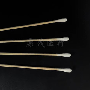 Hisopos desechables flocados con fundas para muestreo individual, mango de madera de bambú, uso médico - Product Image 2