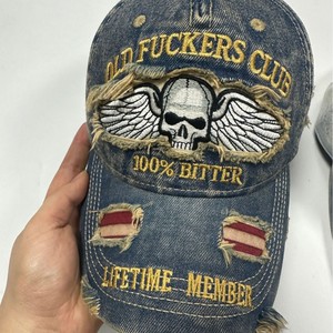 <span class=keywords><strong>Casquette</strong></span> de baseball vintage en coton brodé, 6 panneaux, réglable, pour l'été, New Old Fuckers Club Old <span class=keywords><strong>Guy</strong></span> Club, modèle transfrontalier - Product Image 4