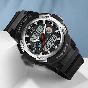 SANDA 6188 <b>LED</b> Digital Watch, Waterproof Shockproof Luminous Sports Wristwatch, Multi-Functional Alarm <b>Clock</b> Watch - Product Image 4