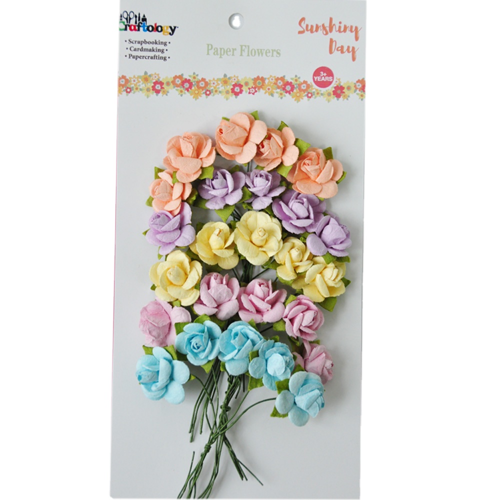 Scrapbook Colorido Rose Flor Papel Atacado, Flores De Papel DIY