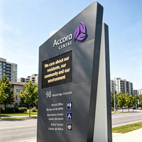 Panneau d'affichage décoratif extérieur en aluminium personnalisé, entièrement illuminé, en acrylique haute luminosité