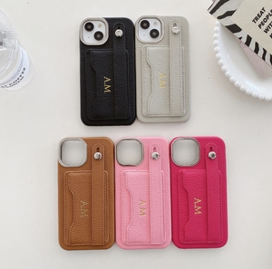 Cá Nhân Da Chính Hãng Trường Hợp Điện Thoại Với Tên Và Chủ Thẻ Bìa Với Vòng Tay Iphone 15 14 13 12 Pro Max 15 Cộng Với 11 - Product Image 2