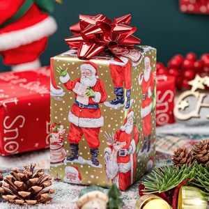 Papel de regalo navideño Burymento de 17 pulgadas x 32.8 pies, diseño reversible de Papá Noel, papel de regalo para manualidades navideñas - Product Image 6