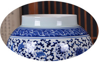 Vase en céramique bleu et blanc antique avec couvercle, décoration intérieure classique chinoise, vase de table pour la maison