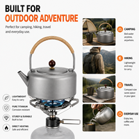 Bouilloire en titane ultralégère 96g 400ml, ensemble de cuisine portable pour la randonnée en plein air, théière, équipement de camping, cafetière