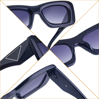 KAJILA Lunettes de soleil mode fantaisie de créateur avec logo personnalisé oeil de chat rectangulaires avec protection UV400 Lunettes de soleil unisexes pour femmes et hommes
