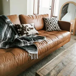 Sofá de couro, sofá antigo com tufadas, vintage, para hotel, sofá de couro industrial, para sala de estar, sofá de couro