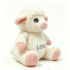 Peluche de cordero, oveja blanca de peluche, peluche de cordero adorable, decoración de granja estilo cottagecore, regalo de oveja para San Valentín - Product Image 3