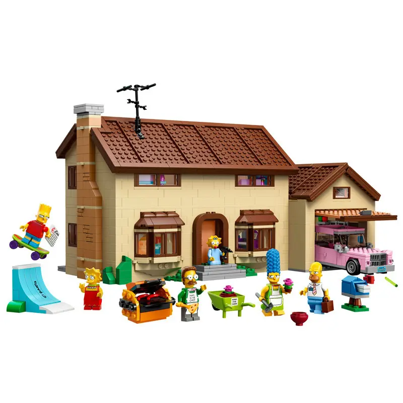 2020 Laris 2580 Buah Model Blok Bangunan Rumah Simpson Mainan untuk Anak-anak Hadiah Menarik