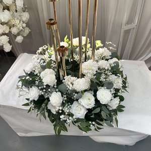 Centro de Mesa de Flores Artificiales Verdes de 60 cm, Marca GreenLife, Artesanía Precisa, para Decoración de Mesa de Boda o Banquete - Product Image 3