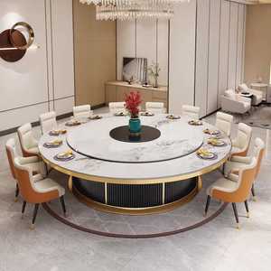 Mesa moderna Mesas de comedor con sillas Moderna con <span class=keywords><strong>Lazy</strong></span> <span class=keywords><strong>Susan</strong></span> Juego de mesa de comedor de color opcional - Product Image 1