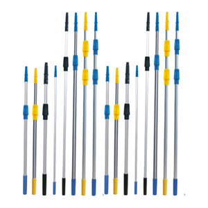 Poste de limpieza telescópico, herramienta de limpieza de ventanas extensible de aluminio para uso en interiores y exteriores, color azul JHG088 - Product Image 1
