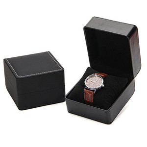 Watch Box Manufacture Custom Logo Black Leather Cardboard Paper Gift Packaging Cases Watch Box - Product Image 1