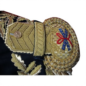 Épaulettes de qualité supérieure, personnalisées, brodées, à coudre, en toile, pour uniforme, avec franges, Field's Marshall Empire, THREEATONE, classiques - Product Image 2