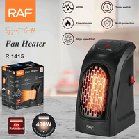 Radiateur soufflant compact 400W avec minuterie, ignifuge et multi-protection pour chambre, salon, bureau, usage domestique R.1415