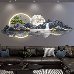Modern <strong>Art</strong> Deco Crystal Porcelain Painting Engraving LED <strong>Clock</strong> Wall <strong>Art</strong> for Home and Hotel Decoration - Product Image 2
