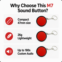 Mini bouton sonore enregistrable des années 60, porte-clés avec enregistrement vocal, bouton parlant pour coffret cadeau, accessoire de marquage
