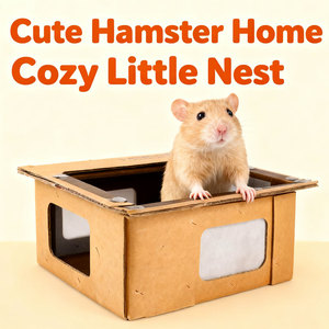 Thân Thiện Với Môi Phân Hủy Sinh Học Hamster Môi Trại-Di Động Kraft Sóng Hộp Tự Nhiên Bằng Gỗ Hamster Bao Vây - Product Image 6
