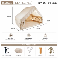 Carpa Inflable para Acampar al Aire Libre, de Una Habitación, para las Cuatro Estaciones, Impermeable, Espaciosa, Fácil de Instalar, Refugio de Glamping de Lujo, Oxford 5-8