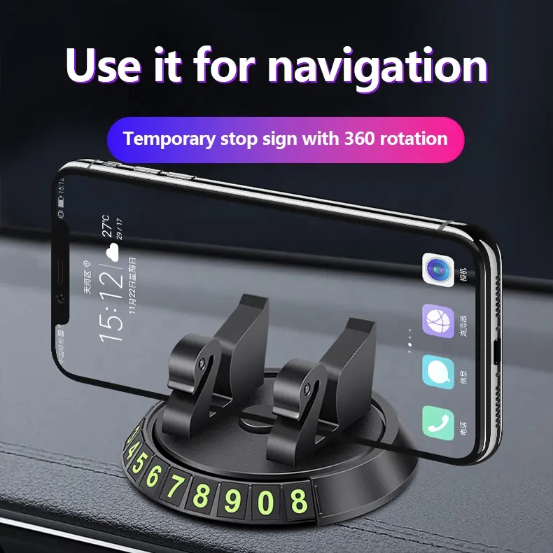 Factory Custom Temporary Parking Number Plate Car Mobile Phone Holder Car Navigation Holder