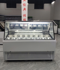 8 Casseroles Affichage de crème glacée dure Congélateur Snack Yaourt Armoire Vitrine Gelato personnalisée à vendre - Product Image 2