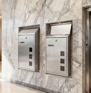 Buzón de Correos de Acero Inoxidable Grande, Montado en la Pared, con Recubrimiento en Polvo, Duradero, con Cerradura, Resistente a la Intemperie, para Paquetes - Product Image 5