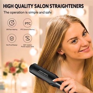 Nueva llegada inteligente pantalla LCD plancha de pelo portátil revestimiento cerámico plancha plana placa ancha Control de temperatura eléctrico - Product Image 4