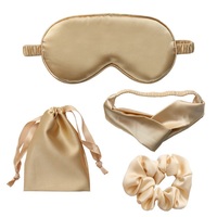Masque de sommeil ajustable en satin imprimé, chouchous, lot de 4 bandeaux et chouchous, sac à chouchous, logo personnalisé, cadeaux de mariage, souvenirs