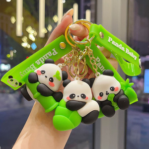 Porte-clés créatif en PVC avec panda <span class=keywords><strong>de</strong></span> dessin animé électroplaqué, pendentif pour sac, décoration <span class=keywords><strong>de</strong></span> voiture, petit cadeau, vente en gros - Product Image 2