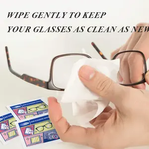 Customize Logo Lens Wipes Camera Glasses Cleaning Wet Wipes High Quality 100pcs/box Disposable