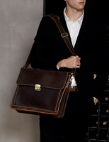 Porte-documents rigide en cuir véritable vintage de luxe pour affaires |   Porte-documents exécutif durable pour ordinateur portable |   Vente en gros personnalisée OEM