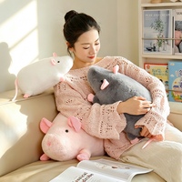 Peluche de Rat Réaliste Adorable, Jouet en Peluche Doux et Moelleux, Poupée en Peluche pour Décoration Intérieure et Cadeaux
