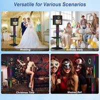 Écran de photomaton vertical électrique pour impression instantanée, compatible avec les appareils photo reflex/appareils photo, équipement de photomaton à 360 degrés pour fêtes