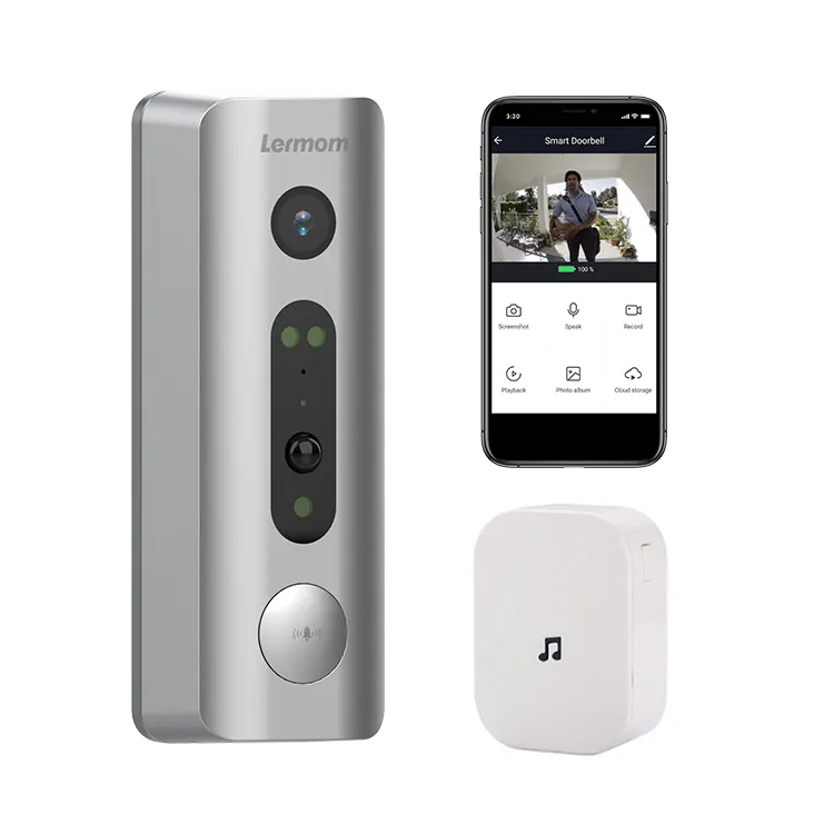 Intercomunicador de vídeo inteligente, casa inteligente sem fio falando 1080p câmera de vídeo eletrônica inteligente personalizada gravação de voz wi-fi campainha