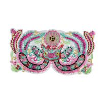 Vente en gros de patchs brodés thermocollants en forme de fleurs et de papillons 3D colorés et brillants pour chapeaux, vêtements, sacs et chaussures