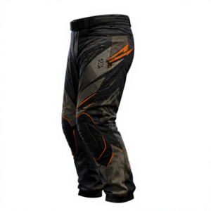 Men's Oxford-Cloth Paintball <b>Pants</b> With Knee-Protection Orange-Accents Breathable-Tactical Design-Ultimate Gear Paintball <b>Pants</b> - Product Image 2