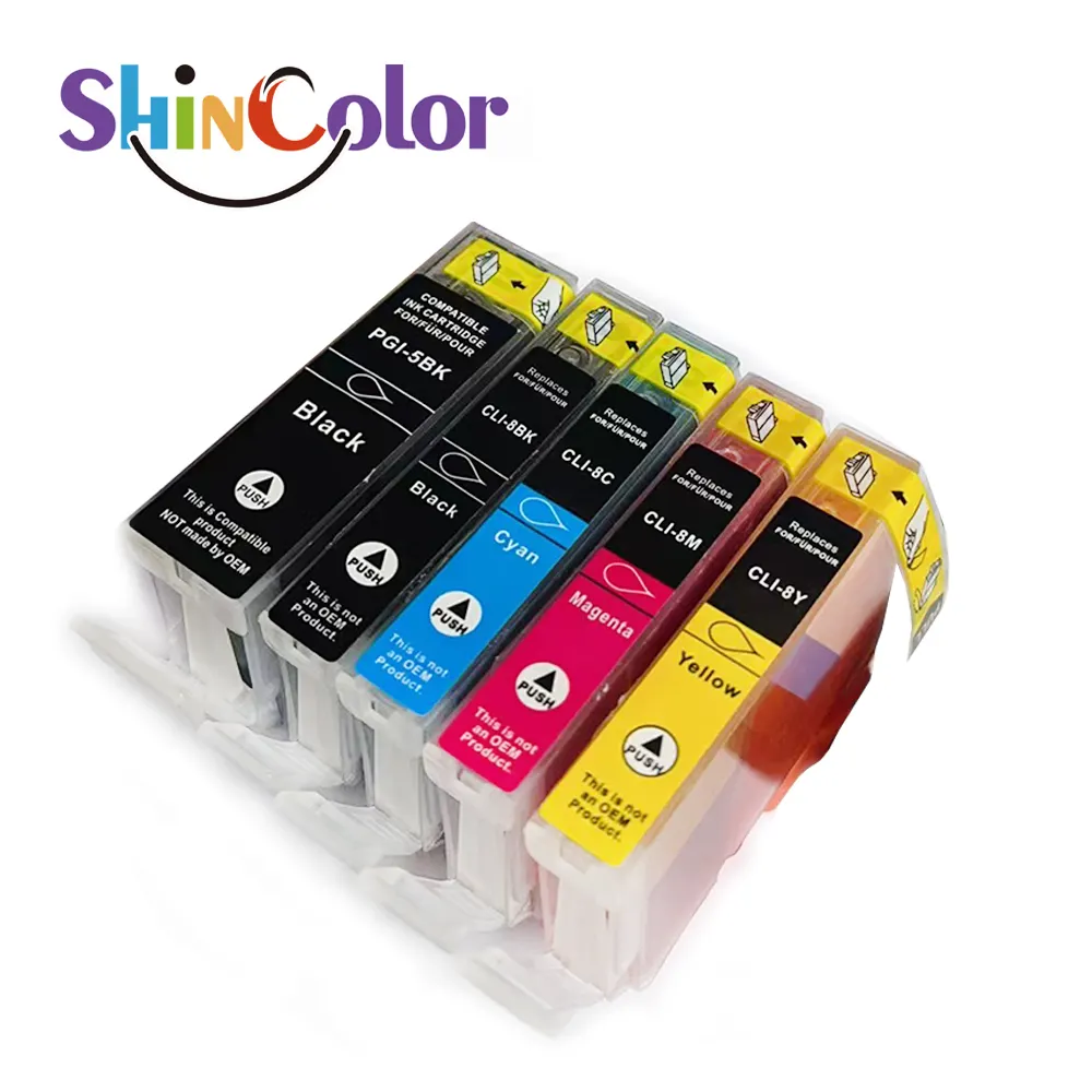 Cartucho de tinta de inyección de tinta compatible con color Premium ShinColor CLI 8 para PIXMA iP3300 iP4200 iP4300 iP4500 iP5200 iP5200R iP5300