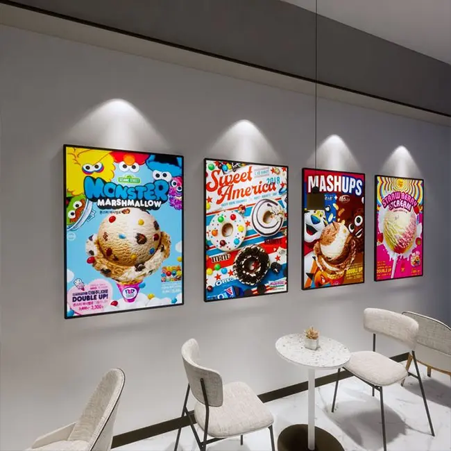 No MOQ Fast Delivery Metal Frame Menu Backlit Light Box Poster Printing Suitable For Coffee Shops Restaurants