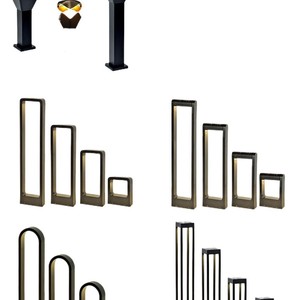 Lámpara de jardín LED GMD SP550C E27 de 800 mm de altura, de aleación de aluminio, para iluminación exterior de patios y caminos. - Product Image 5