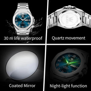   Reloj de Hombre de Cuarzo con Calendario, Luminoso, Impermeable, de Negocios, Clásico, de Lujo, con Logotipo Personalizado OEM 3727, el Más Vendido - Product Image 5