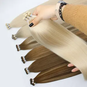 Nouveau modèle extensions de cheveux de génie européen trame double trame de cheveux russes vierges dessinés