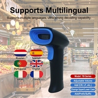 Escáner de Códigos de Barras USB 1D 2D TB20G, Lector de Códigos de Barras Inalámbrico 2.4G con Cable, Compatible con Escaneo de Pantalla, para Almacén