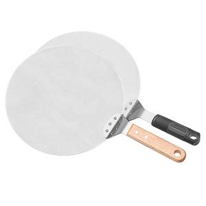 Stainless Steel Peel With Wooden Handle Round Pizza Paddle/Spatula /Cake Lifter & <b>Baking</b> Tool - Product Image 3