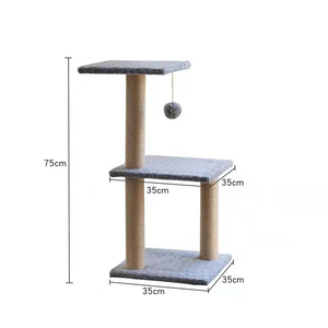 Struttura per arrampicata per gatti a tre strati con plateau per gatti con ciondolo a forma di gatto - Product Image 4