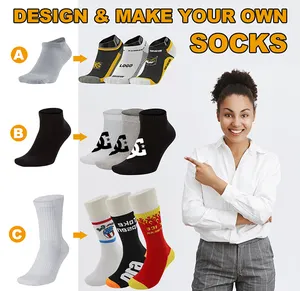 FREE DESIGN MOCKUP Men Sock Custom Logo Crew Casual Sock Custom Design Men Sox Sock