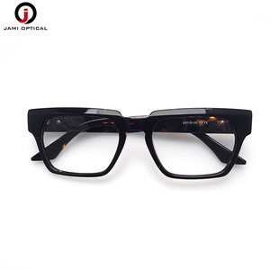 最新ファッション ユース メンズ オプティカルグラス 厚いメガネ クラシックなアセテートフレーム プリント 軽量で丈夫な日常使い - Product Image 1